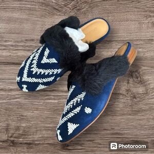 Soludos Sedona Beaded Leather Mule in Navy